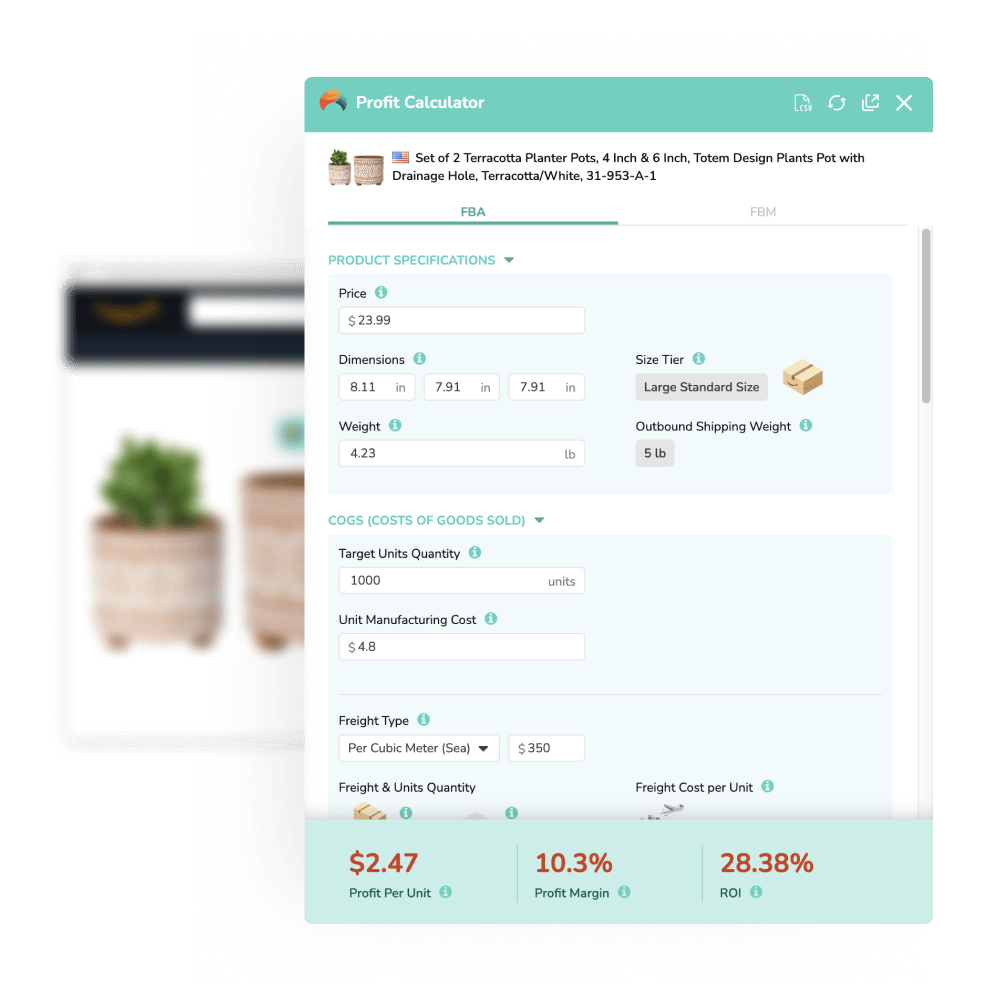 ZonGuru FBA Profit Calculator Amazon Product Research Powerful Data